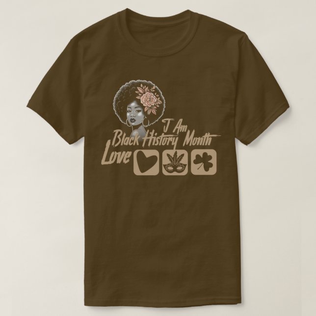 Ich bin Schwarzgeschichte Monat, wo Liebe Valantin T-Shirt (Design vorne)