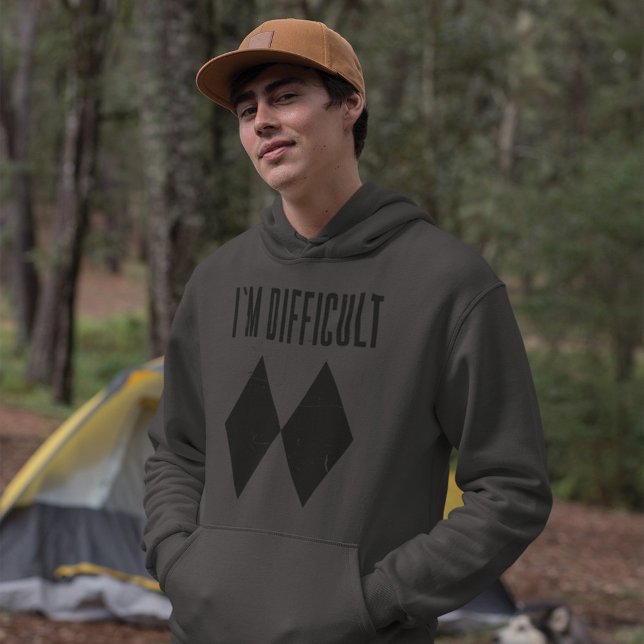 Ich bin schwer Ski Winter Spaß doppelten schwarzen Hoodie (Von Creator hochgeladen)