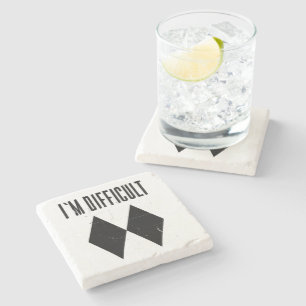 Ich bin schwer Skifahren Double Black Diamond Steinuntersetzer