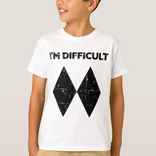 Ich bin schwierig lustige doppelte schwarze Diaman T-Shirt