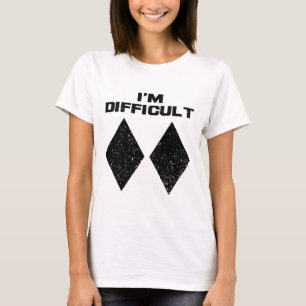 Ich bin schwieriger lustiger Doppelschwarzer Diama T-Shirt