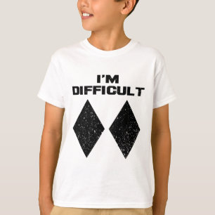 Ich bin schwieriger lustiger Doppelschwarzer Diama T-Shirt