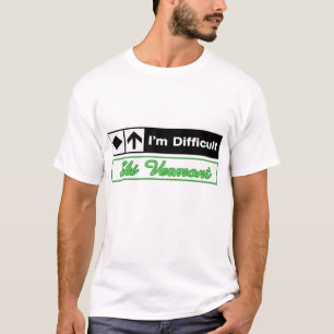 Ich bin schwieriges Ski-Hinterzeichen T-Shirt