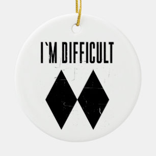Ich bin schwieriges Skifahren Double Black Diamond Keramik Ornament