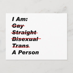 Ich bin schwul, gerade, bisexuell, Trans, eine Per Postkarte