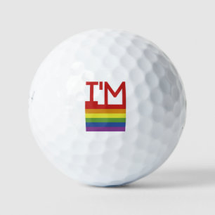 Ich bin schwul Regenbogenflagge Golfball