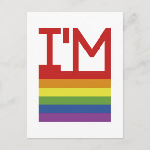 Ich bin schwul Regenbogenflagge Postkarte