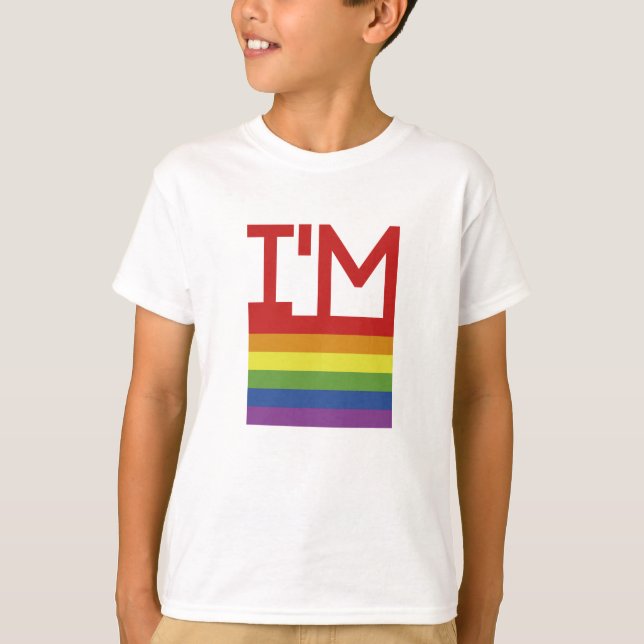 Ich bin schwul| Regenbogenflagge T-Shirt (Vorderseite)