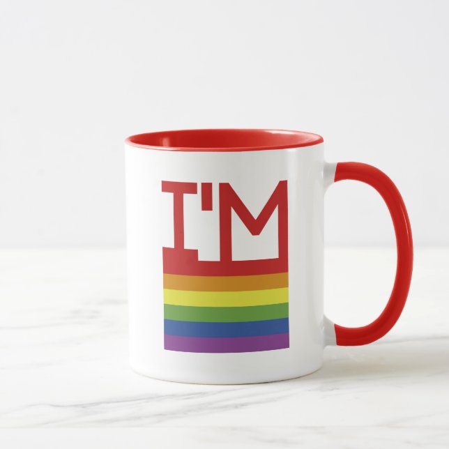 Ich bin schwul| Regenbogenflagge Tasse (Rechts)