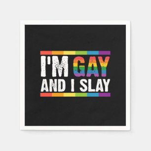 Ich bin schwul und ich rocke LGBTQ Gay Pride  Serviette