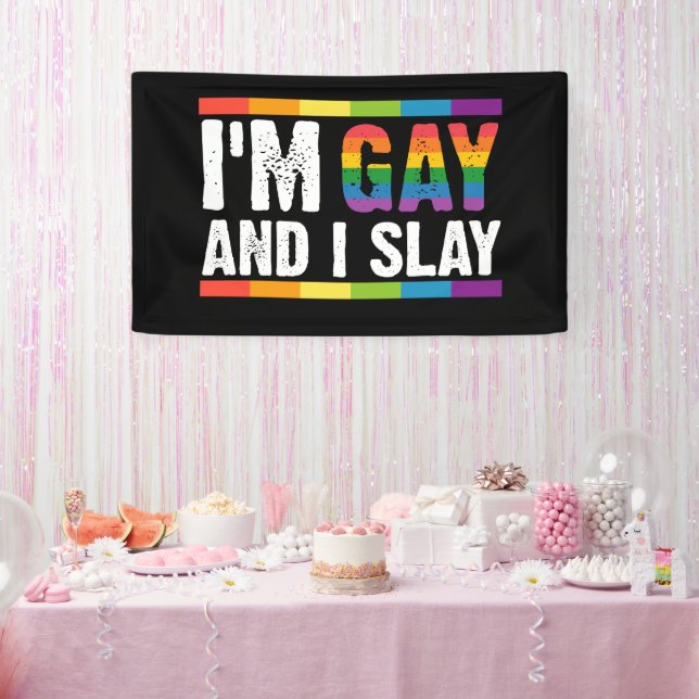 Ich bin schwul und sage LGBTQ-Gay Pride Banner (Party)