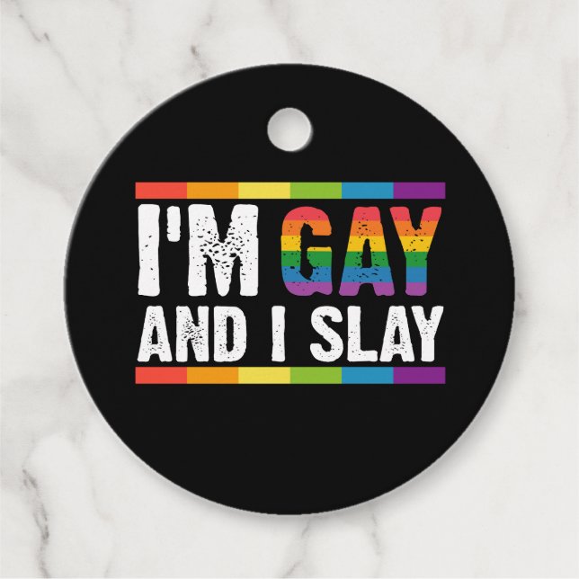 Ich bin schwul und sage LGBTQ-Gay Pride Geschenkanhänger (Vorderseite)