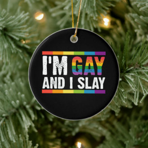 Ich bin schwul und sage LGBTQ-Gay Pride Keramik Ornament