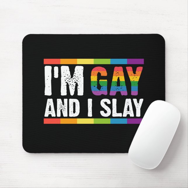 Ich bin schwul und sage LGBTQ-Gay Pride Mousepad (Mit Mouse)