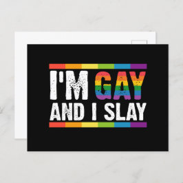 Ich bin schwul und sage LGBTQ-Gay Pride Postkarte
