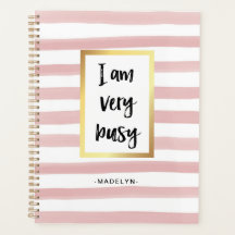 Ich bin sehr beschäftigt | Rosa Aquarellstreifen u