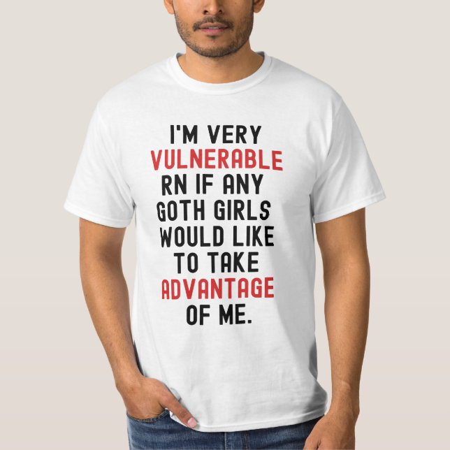 Ich bin sehr verletzlich Rn Goth Dark T-Shirt (Vorderseite)