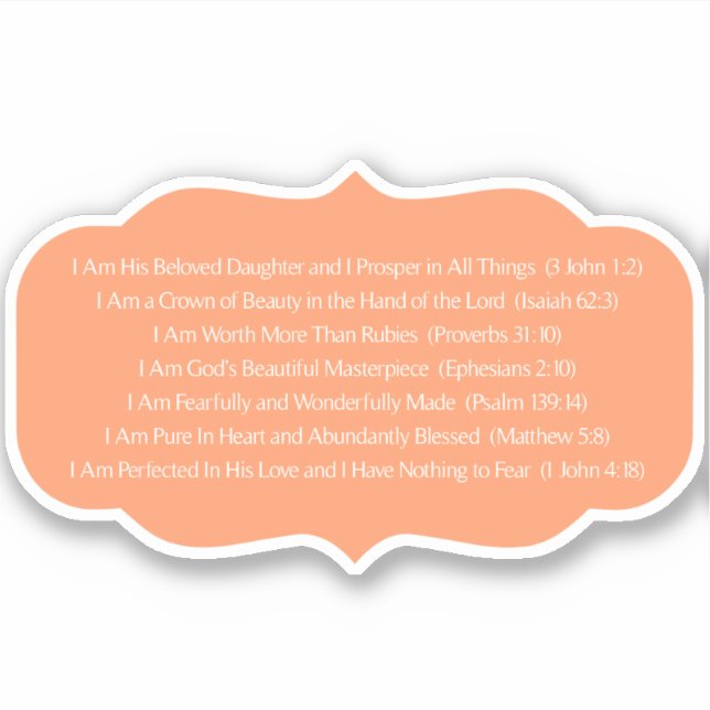 ICH BIN SEIN BELOVED DAUGHTER CHRISTLICH STICKER (Vorderseite)