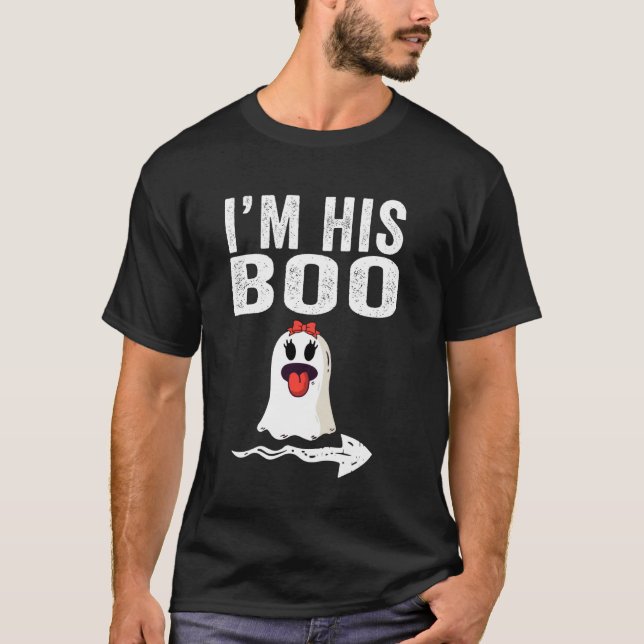 Ich bin sein Boo Halloween Matching Couple Pajamas T-Shirt (Vorderseite)