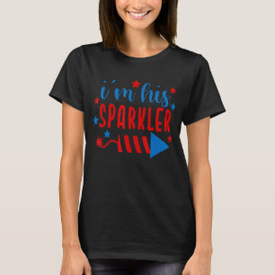 Ich bin sein Firecracker Niedlich 4. Juli Matching T-Shirt
