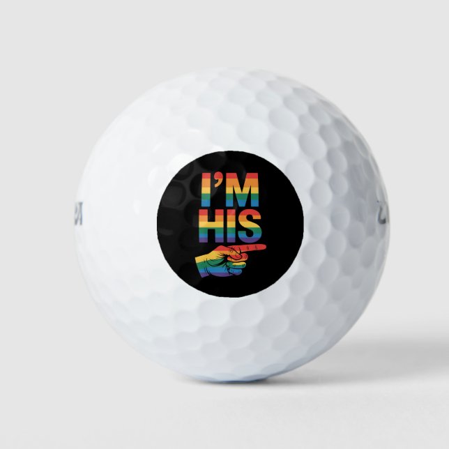 Ich bin sein Homosexuell-Matching LGBTQ Pride Golfball (Vorderseite)