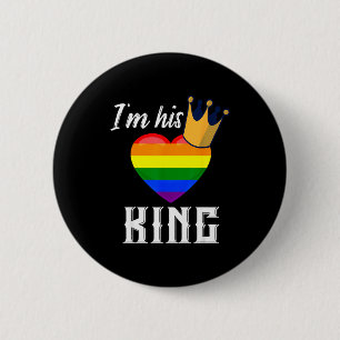 Ich bin sein König - Lgbtq Regenbogenherz schwuler Button