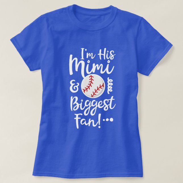 Ich bin sein Mimi und größtes Fanbaseball T-Shirt (Design vorne)