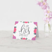 Ich bin sein schönes Licht Florals Blank Notecard