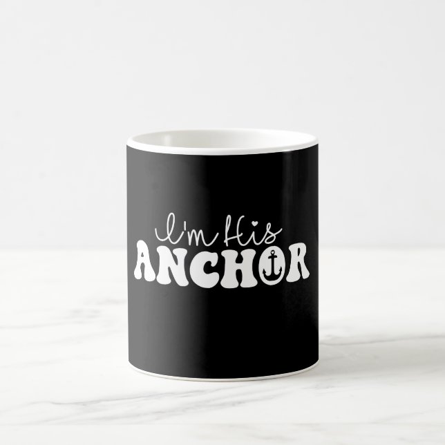 Ich bin seine Anchor Matching Paare Segelspass Fun Kaffeetasse (Mittel)