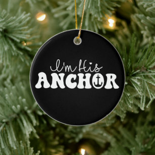 Ich bin seine Anchor Matching Paare Segelspass Fun Keramik Ornament