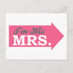Ich bin seine Frau. (Hot Pink Arrow) Postkarte