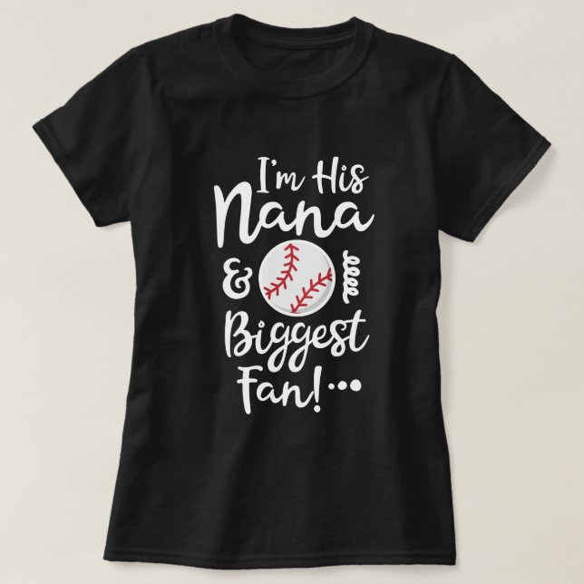 Ich bin seine Nana und größtes Fanbaseball T-Shirt (Design vorne)