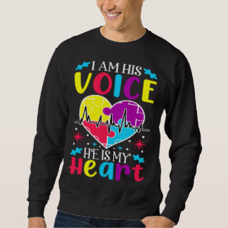 Ich bin seine Stimme Autismus Kinderbewusstsein Wä Sweatshirt