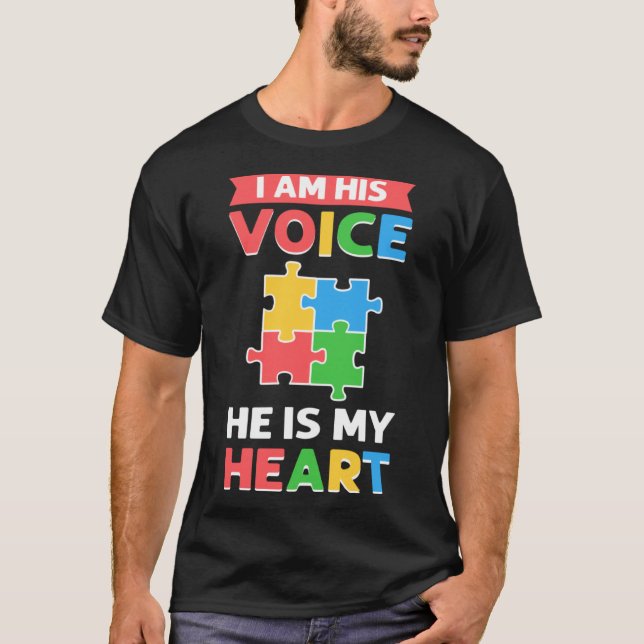 Ich bin seine Stimme Autismus Unterstützung Autism T-Shirt (Vorderseite)