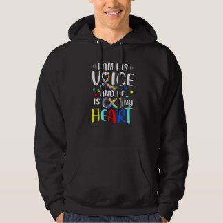 Ich bin seine Stimme, er ist mein Herz-Autismus-Be Hoodie