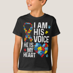 Ich bin seine Stimme, er ist mein Herz Autismus Be T-Shirt