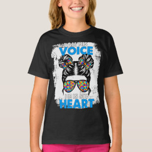 Ich bin seine Stimme, er ist mein Herz Autismus Be T-Shirt