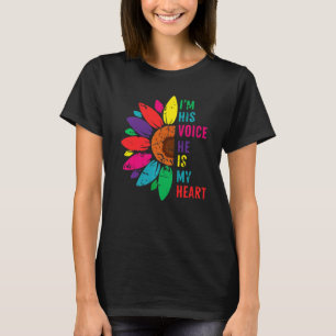 Ich bin seine Stimme, er ist mein Herz Autismus Be T-Shirt