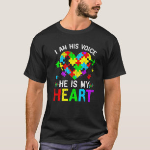 Ich bin seine Stimme, er ist mein Herz-Autismus-Be T-Shirt