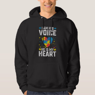 Ich bin seine Stimme Er ist mein Herz Autismus Mam Hoodie