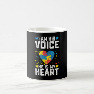 Ich bin seine Stimme, er ist mein Herz Autismus Mu Kaffeetasse