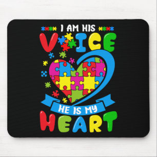 Ich bin seine Stimme, er ist mein Herz Liebe Autis Mousepad