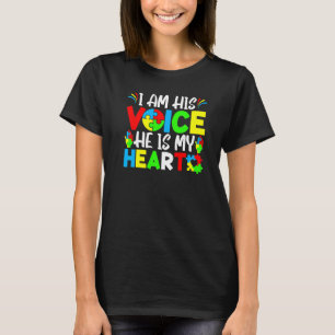 Ich bin seine Stimme, er ist mein Herz stolz Mama T-Shirt