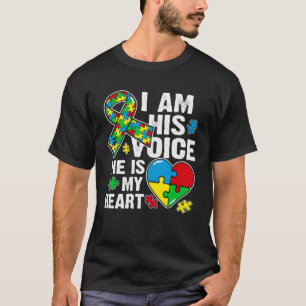 Ich bin seine Stimme, er ist mein Herz, süße Autis T-Shirt