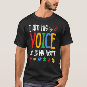 Ich bin seine Stimme, er ist mein Herz Welt farben T-Shirt