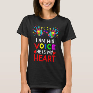 Ich bin seine Stimme, er ist meine Herz-Mama Autis T-Shirt