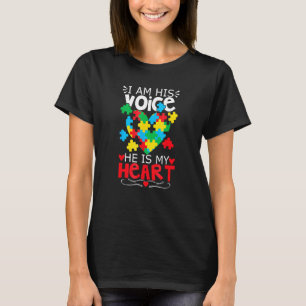 Ich bin seine Stimme Herz Autismus Puzzleteil Auti T-Shirt