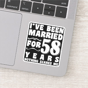 Ich bin seit 58 Jahren zum Geburtstag Verheiratet Aufkleber