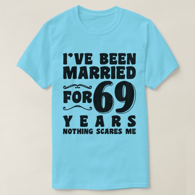 Ich bin seit 69 Jahren Cool Verheiratet T-Shirt (Design vorne)