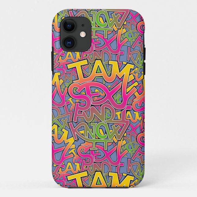 Ich bin sexy und ich kenne es - Graffiti Case-Mate iPhone Hülle (Rückseite)